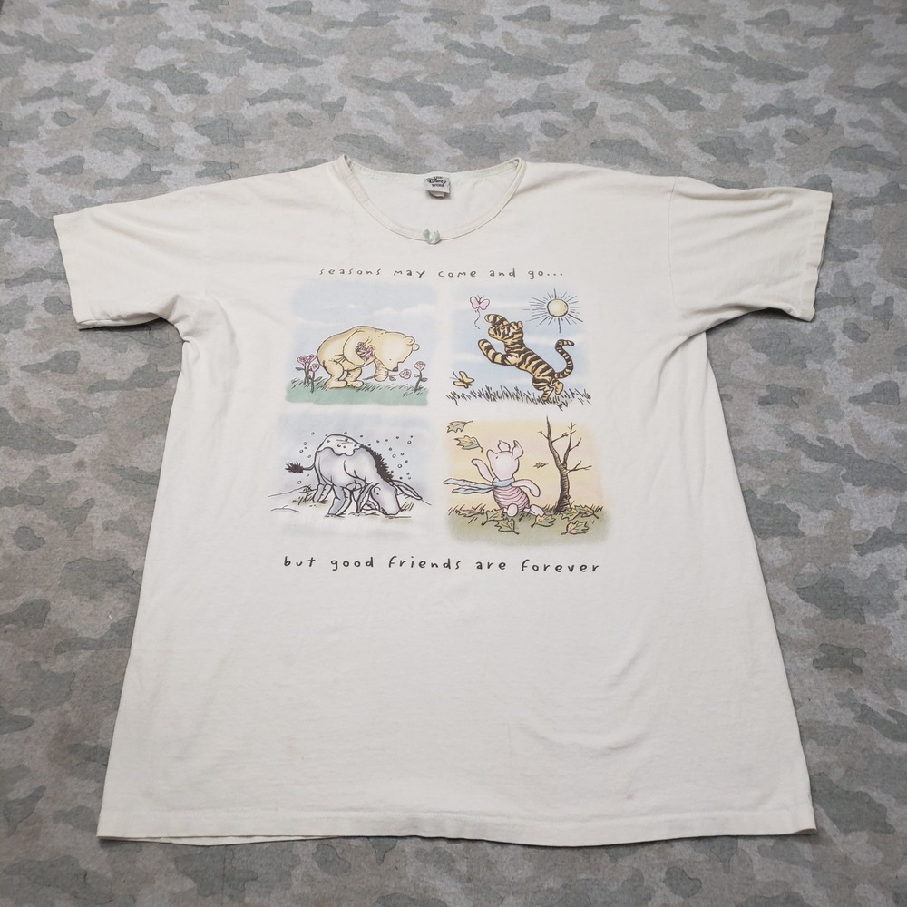 Vintage Disney Store Top Womens XL White 90s Friends Short Sleeve Single Stitch